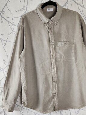 Filippa K Beige 100% Tencel Button Front Shirt
